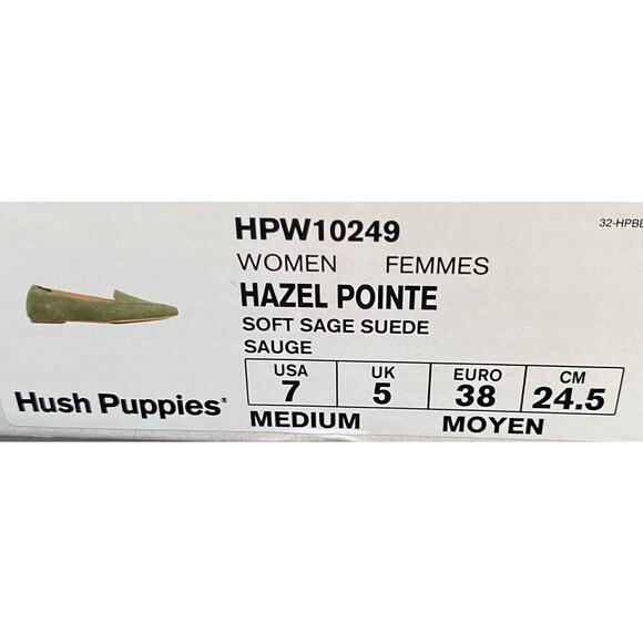 Hush Puppies "Hazel Pointe" Women's Flats, Soft Sage Suede, Size 7, #HPW10249 - Picture 8 of 9